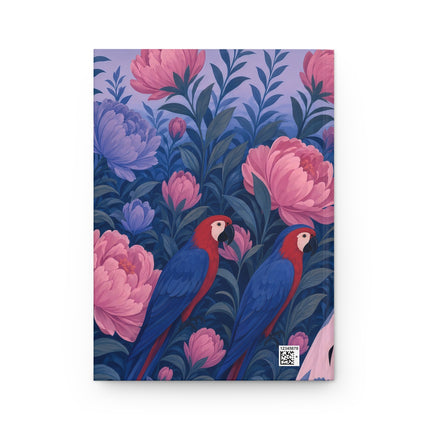 🦜🌸 The Lady Of The Enchanted Parrot Garden Hardcover Journal – Art Deco Floral Fantasy