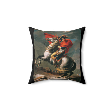 Napoleon Crossing the Alps by Jacques-Louis David Spun Polyester Square Pillow