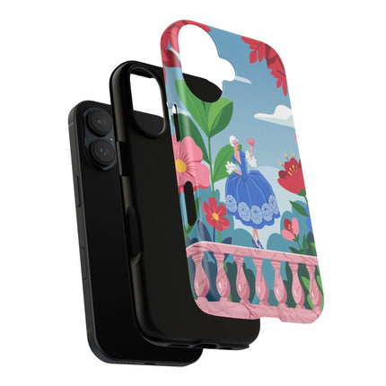 🌺🪭 The Lady Of The Grand Flower Terrace Phone Case – Art Deco Garden Elegance