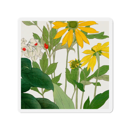Clerodendrum & Rudbeckia Flower by Tanigami Kônan Die-Cut Magnets (5 Sizes)