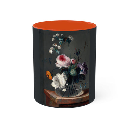 Floral Still Life by Johann Baptist Drechsler Colorful Mugs, 11oz