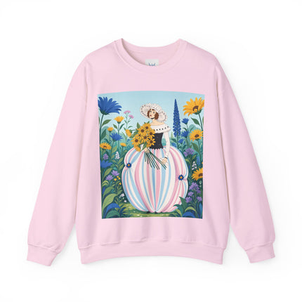 🌻🎀 The Sunflower Garden Bouquet Crewneck Sweatshirt – Art Deco Floral Elegance