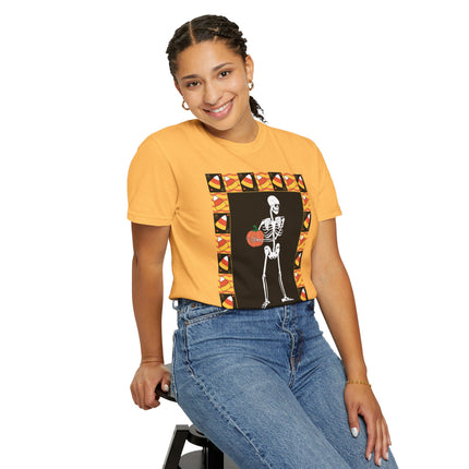Candy Corn Skeleton Unisex Garment-Dyed T-shirt
