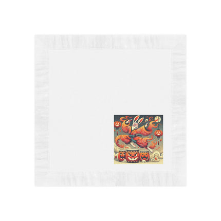 Jack-O’-Lantern Drums & The Kabuki Rabbit White Coined Napkins