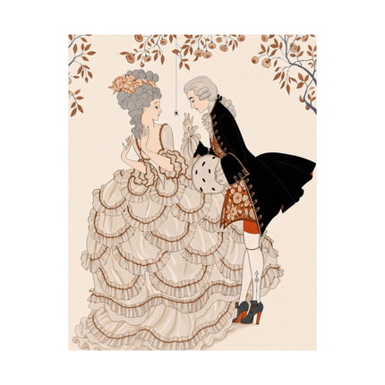 🎭🌸 Gallant Pretense Matte Vertical Poster – Romantic Art Deco Elegance