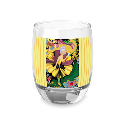 Enchanted Pansy Elegance Whiskey Glass
