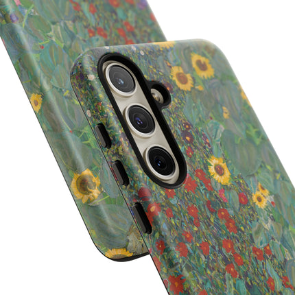Farm Garden with Sunflowers by Gustav Klimt Phone Cases