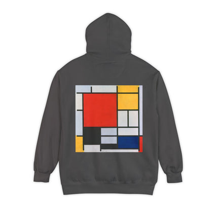 Composition with Red, Yellow, Blue, and Black by Piet Mondrian Unisex Garment-Dyed Hoodie