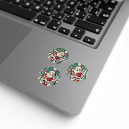 Santa's Joyful Night Round Sticker Label Rolls