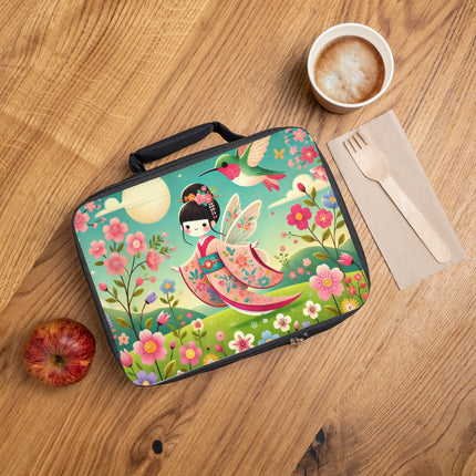 Geisha Fairy and the Hummingbird Blossom Lunch Bag – Enchanted Harmony & Delicate Grace