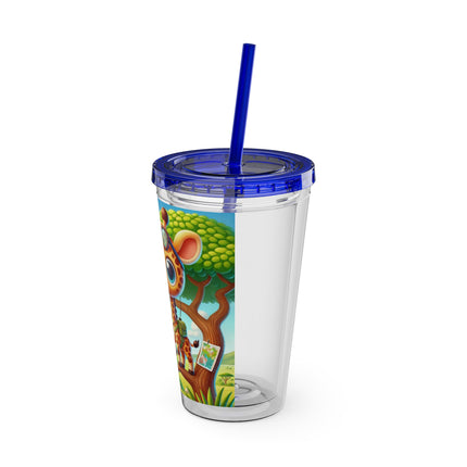 Giraffe Lookout Sunsplash Tumbler with Straw, 16oz