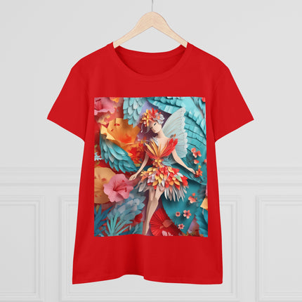 Hibiscus Fairy Women's Midweight Cotton Tee