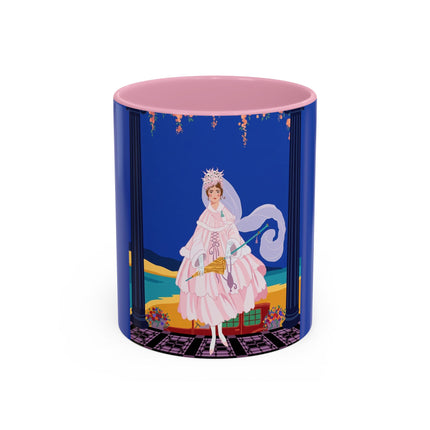 The Moonlit Promenade Colorful Mug (11oz, 15oz) – Blush Elegance, Coastal Romance & Art Deco Style