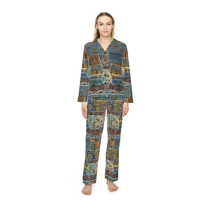 Chinois et Japonais by Auguste Racinet Women's Satin Pajamas (AOP)