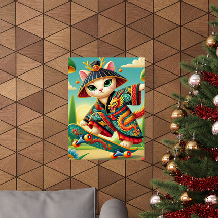 🐉🛹 Dragon Dance on Wheels Matte Vertical Poster – Adventure, Style & Dragon Spirit