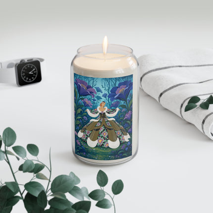 💜🌸 The Enchanted Twilight Flower Garden Scented Soy Candle – Art Deco Floral Elegance
