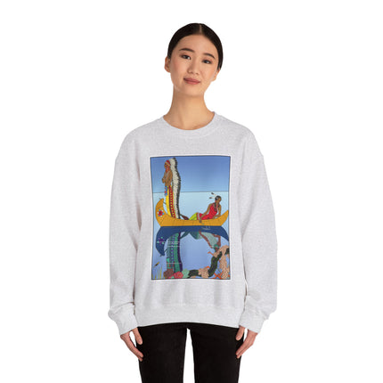 Le long du Missouri (Indian couple on the Missouri River) by George Barbier Heavy Blend™ Crewneck Sweatshirt