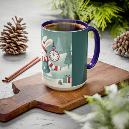 Candy Cane Timekeeper Bunny Colorful Mugs (11oz, 15oz)