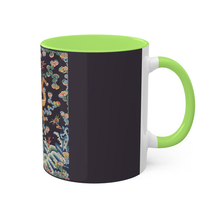 Rank Badge with Dragon with Deer Hooves Colorful Mugs, 11oz