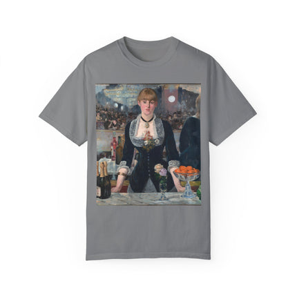 A Bar at the Folies-Bergère by Edouard Manet Unisex Garment-Dyed T-shirt