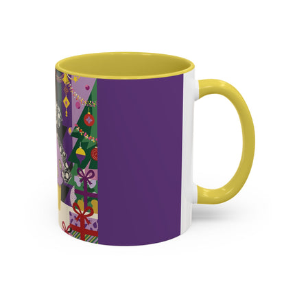 🎁✨ The Lavender Christmas Masquerade Colorful Mug – Art Deco Holiday Fantasy