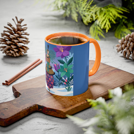 🌹❄️ The Holly Rose Of Winter Colorful Mug – Art Deco Christmas Garden