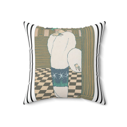 Les Hermines by Georges Lepape Spun Polyester Square Pillow
