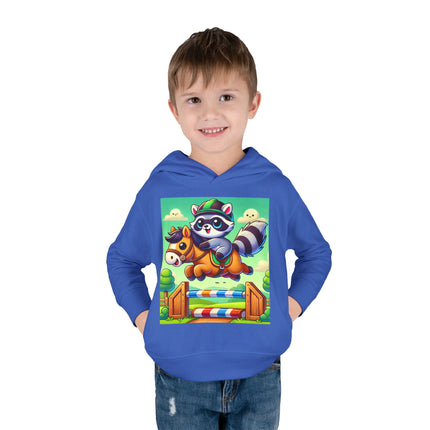 Raccoon Rider Toddler Pullover Fleece Hoodie