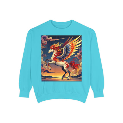 Flame-Winged Horse at Sunset Sweatshirt