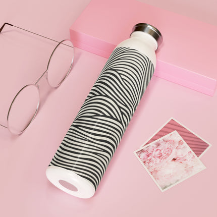 Wave Pattern on White Slim Water Bottle