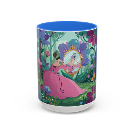 The Lady Of The Enchanted Mirror Colorful Mugs – Art Deco Botanical Elegance