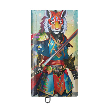 🦁🦊⚔️ Cyberpunk Lion Samurai Flip Case – Futuristic Honor & Kitsune Spirit