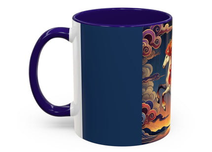 Flame-Winged Horse at Sunset Colorful Mugs (11oz, 15oz)