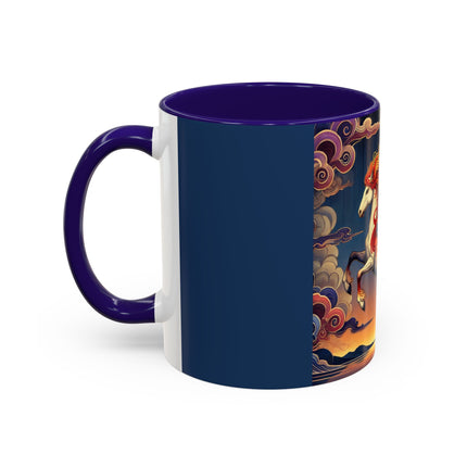 Flame-Winged Horse at Sunset Colorful Mugs (11oz, 15oz)