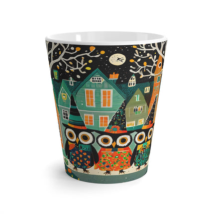 Night of the Trick-or-Treating Owlets Latte Mug