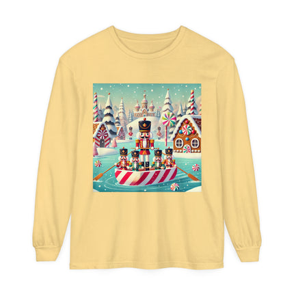 Nutcracker Candy-Striped Adventure Unisex Garment-dyed Long Sleeve T-Shirt