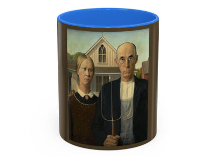 American Gothic by Grant Wood Colorful Mugs (11oz, 15oz)