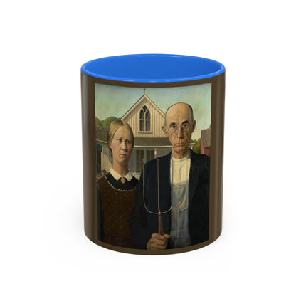 American Gothic by Grant Wood Colorful Mugs (11oz, 15oz)
