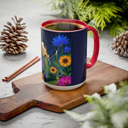 The Lady Of The Starlit Candles Colorful Mugs – Art Deco Theatrical Romance