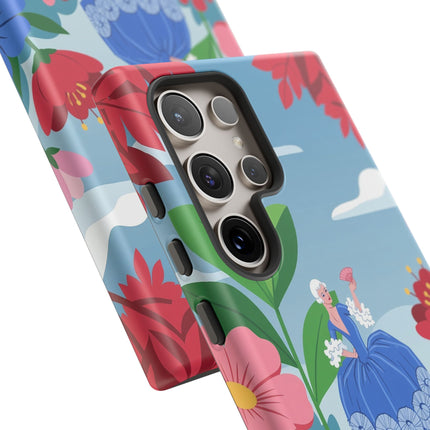 🌺🪭 The Lady Of The Grand Flower Terrace Phone Case – Art Deco Garden Elegance