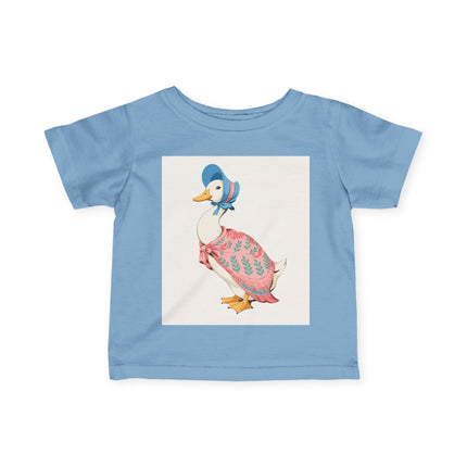 🪿🌸 The Little Pink Garden Goose Infant Fine Jersey Tee – Whimsical Storybook Charm