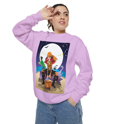 Moonlit Pirate Halloween Unisex Garment-Dyed Sweatshirt