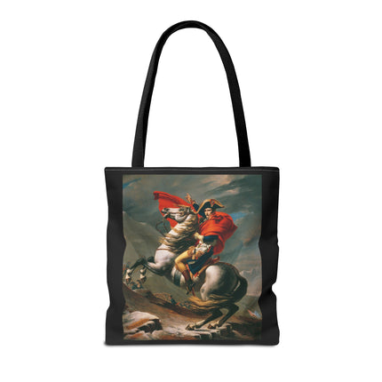 Napoleon Crossing the Alps by Jacques-Louis David Tote Bag (AOP)
