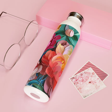 Peonies in Full Bloom Slim Water Bottle