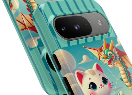 Geisha Kitten and the Dragon Kite Phone Cases