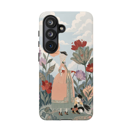 🌹🐈 The Lady And Puss In Boots Phone Case – Art Deco Floral Whimsy