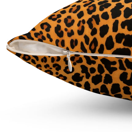 Classic Leopard Print Spun Polyester Square Pillow