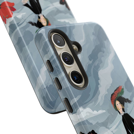 🌧️🌺 The Stormy Flower Walk Phone Case – Art Deco Floral Fashion