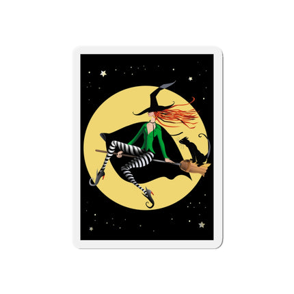 A Witch’s Moonlit Flight Die-Cut Magnets (5 Sizes)