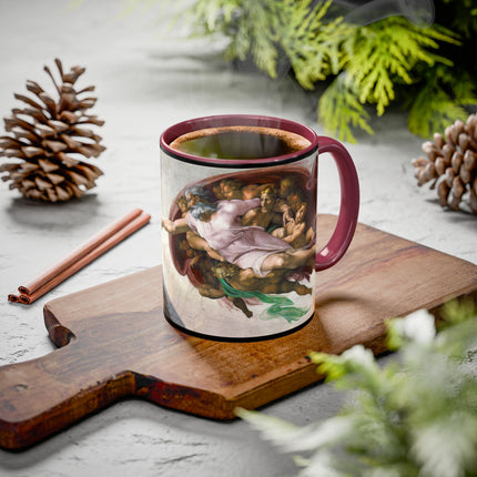 The Creation of Adam by Michelangelo Buonarroti Colorful Mugs (11oz, 15oz)